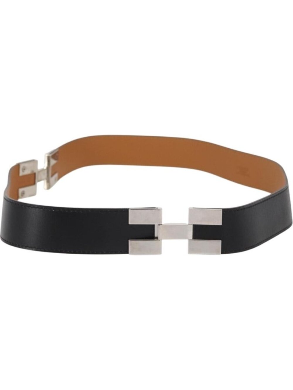 HERMES Belt Leather 29.5" Black